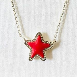 Kendra Scott Jae Star Bright Red pendant necklace gold color